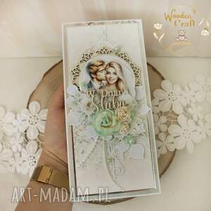 romantyczna kartka ślubna, pamiątka ślubu sweetheart gotowa prezent