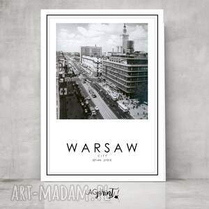 plakat warszawa - print poster grafika miasto A3 warsaw, prezent