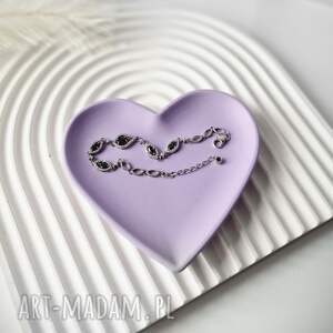 handmade prezent pod choinkę podstawka duże serce violet