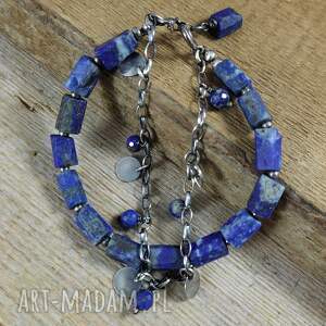 handmade surowa bransoletka z lapis lazuli