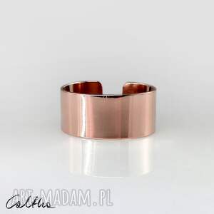 caltha gładka - miedziana obrączka 1900 04 miedziany pierścionek regulowany