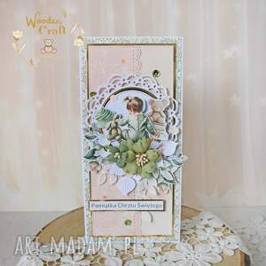 Prezent Kartka, pamiątka na chrzest, roczek, narodziny PeachBabyGirl