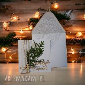 handmade upominki na święta kartka świąteczna z pasującą kopertą