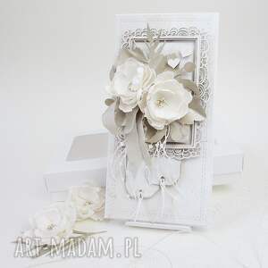 handmade scrapbooking kartki cream & gold w pudełku