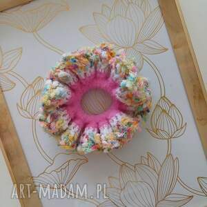 gumka do włosów scrunchie na szydełku upominek ręcznie