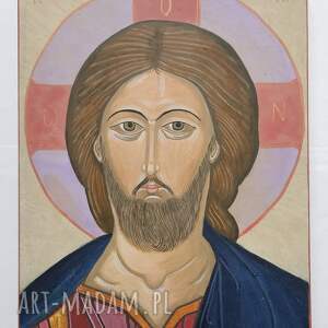 jezus chrystus ikona kamien, religia, prezent, tworzona recznie, modlitwa