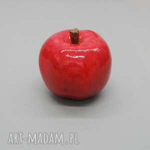 handmade ceramika jabłko dekoracyjne czerwone