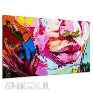 Kolorowy obraz twarz kobiety 120x80 cm na płótnie