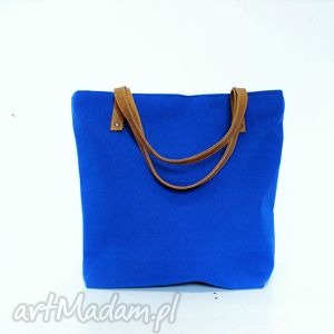 shopper bag niebieska, chabrowa, kobaltowa