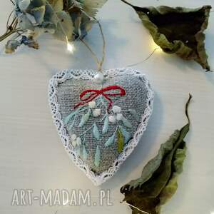 dekoracje zawieszka ozdobna z haftem styl rustykalny, prowansalski