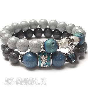 accent point - blue /01 10 15/ duo marmur, koral, jadeity, agaty swarovski