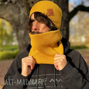 Męski bawełniany mały komin „Miodowa musztarda”