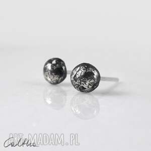 kamyki - srebrne kolczyki sztyfty 2211 08, minimalistyczna biżuteria