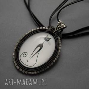 wisiorek sutasz z kotem sznurek, duży