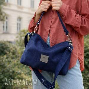 zamszowa mini torebka frida granatowa nubuku skos