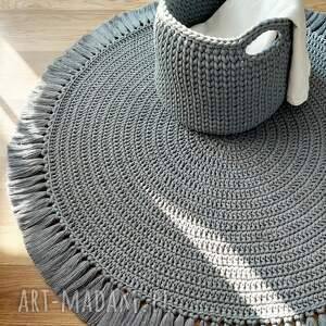 SZNURKOWY ZESTAW W STALOWYM KOLORZE, kosz ze sznurka