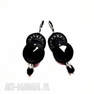 black kolczyki sutaszowe, haft sutaszowy