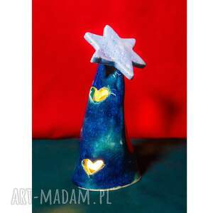 ceramiczny lampion latarenka świąteczna, choinka, boże narodzenie dekoracje