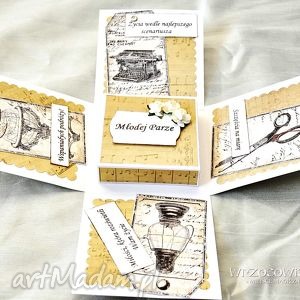 handmade scrapbooking kartki exploding box - kartka/prezent na ślub