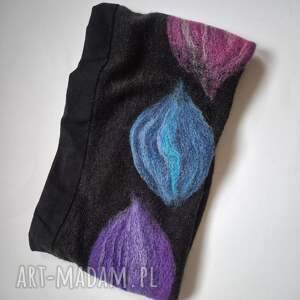 Opaska wełniana filcowana szeroka na podszewce miła i bardzo ciepła