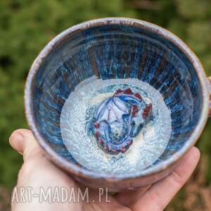 handmade ceramika filiżanka z smokiem | opal do kawy | kamionka | 300 ml