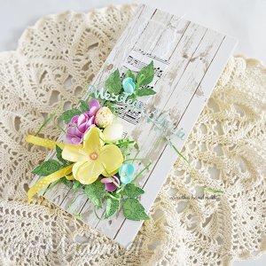 handmade scrapbooking kartki z pisankami i kwiatami