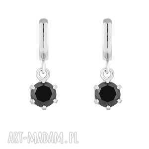 sotho srebrne kolczyki z czarnymi cyrkoniami czarne oczko