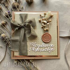 Kartka urodzinowa boho rustykalna kokarda 5, urodziny