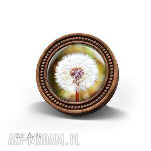 handmade broszki broszka drewniana liliarts - dmuchawiec