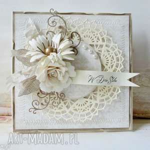 ręcznie wykonane scrapbooking kartki ślubna kartka w pudełku