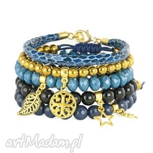 handmade zoe 5 - navy blue. Gold, denim & black