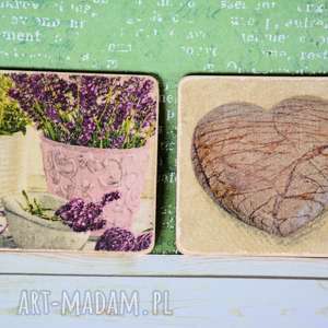 handmade magnesy magnes (2 szt) - lawendowa wieś