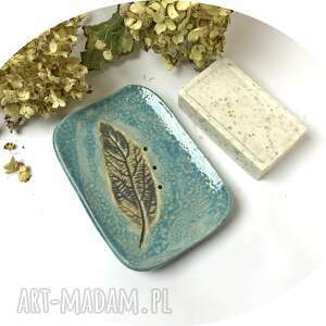 ręcznie zrobione ceramika ceramiczna mydelniczka "liść"