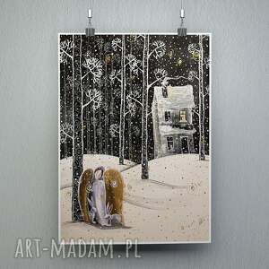 nie musisz robić wielkich rzeczy - plakat, śnieg, zima, anioł