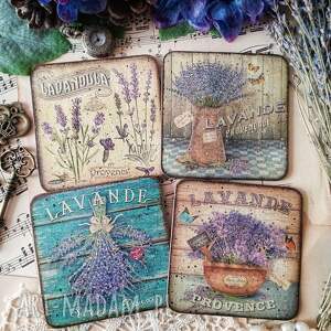 Dekoracyjne podkładki Lawenda decoupage, shabby chic