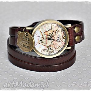 handmade zegarki skórzany zegarek dla podróżniczki