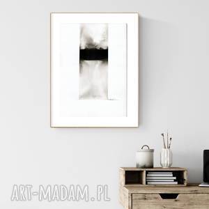 dom grafika A4 malowana ręcznie, minimalizm, abstrakcja czarno-biała