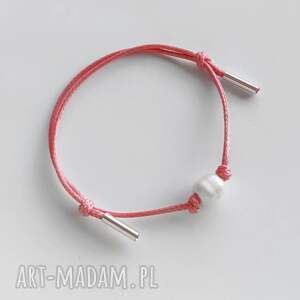 OKRĄG bransoletka, srebro, perła, sznurek