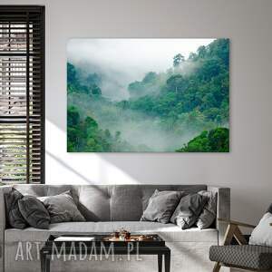 obraz na płótnie - las we mgle abstrakcja - 100x70 cm (1 0329)