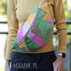 Prezent patchworkowa kolorowa nerka XXL, mini plecak, nerkoplecak