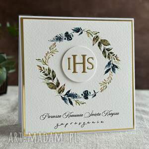 ręcznie robione zaproszenia komunijne, wzór 33 pierwsza komunia