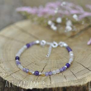 bransoletka z kamieniem naturalnym - ametyst i cytryn minerały, sukces