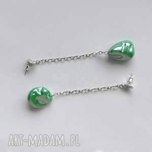 okrąg kolczyki, perła, srebro, zmatowione