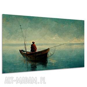 Obraz na płótnie Łódź i rybak 120x80 cm do gabinetu