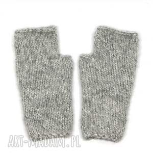 Leokadia - bezszwowe mitenki rękawiczki bez palców z małym kciukiem