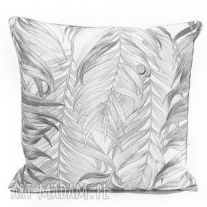 ręcznie zrobione poduszki poduszka palm leaves - grey 40x40cm