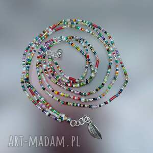 Naszyjnik Koraliki Kolorowy Minimalizm, korale na szyje drobne