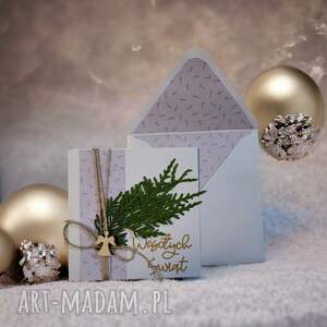 handmade pomysł na upominek kartka świąteczna z pasującą kopertą