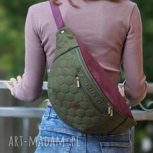 oliwkowo - fioletowa nerka xxl, mini plecak nerkoplecak pluszowa saszetka