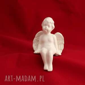 aniołek siedzący święta, ceramika artystyczna prezent